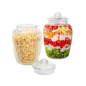 <span class=keywords><strong>Bocal</strong></span> en verre transparent avec couvercle hermétique, design original, pot de conservation alimentaire pour le lait et la gelée, grande capacité, forme cylindrique - Product Image 1