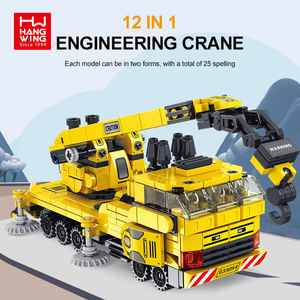 لعبة هندسية 12 في 1 من إتش دبليو تويز مع شاحنة قلابة ومكعبات بناء - لعبة تركيب من البلاستيك إيه بي إس للأعمار 6 سنوات فما فوق - Product Image 2