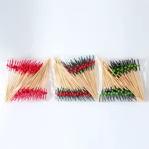 Eco-friendly Bamboo Cocktail Stick Disposable Beaded Stick For Party