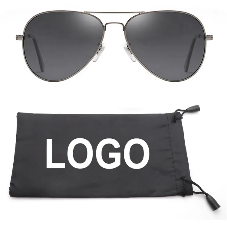 패션 프로모션 OEM 디자인 사용자 정의 로고 금속 태양 안경 케이스 가방 파우치 선글라스