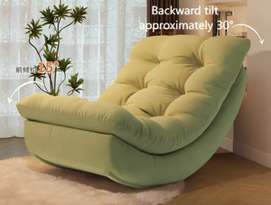 <span class=keywords><strong>Sillón</strong></span> Mecedor de Peluche, <span class=keywords><strong>Sillón</strong></span> Giratorio Tapizado Multicolor con Diseño Inclinable para Relajarse en la Sala de Estar - Product Image 5