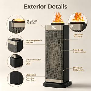 Ventilateur chauffant flexible le plus vendu avec installation sur site, petit ventilateur chauffant portable français pour espaces restreints - Product Image 2