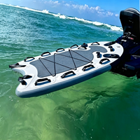 Traîneau de sauvetage gonflable personnalisé avec logo, en tissu Drop Stitch gris, petit modèle pour sauveteurs et jet-skis