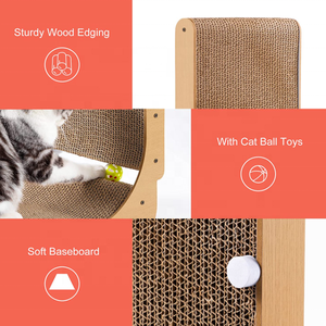 Qbellpet L-Vorm Kat Krabber Voor Katten Binnenshuis Bescherming Van Meubels Kat Krabpad Karton Krabben Met Bal Speelgoed - Product Image 5