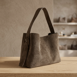 Sac à main spacieux en cuir véritable pour femme, design durable, avec bandoulière, fermeture éclair, personnalisable, souple et léger - Product Image 6