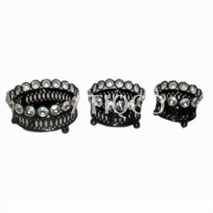 Dernière mini bougie votive en fer noir et cristal de verre porte-bougies en perles de cristal pour décoration d'éclairage Diwali - Product Image 1