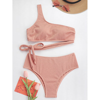 Maillot de bain deux pièces, nouveau Logo personnalisé, tissu écologique, épaules inclinées, Bikini, vente en gros, 2022