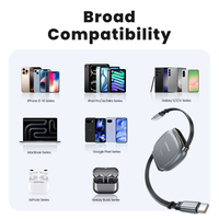Toocki 100W Mini Cable de carga telescópico Blind-Pull Retráctil Multi-Posición Ajustable Textura mejorada