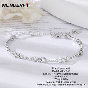 Vente chaude Style coréen U forme cheval chaussures fer à cheval barre <span class=keywords><strong>lien</strong></span> 925 argent Sterling femmes CZ <span class=keywords><strong>Bracelet</strong></span> - Product Image 5