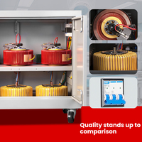 Stabilizer tegangan 3 fasa WF.EL 20 kVA, regulator tegangan, pelindung lonjakan arus tembaga, proteksi kegagalan fasa, proteksi beban berlebih, proteksi suhu berlebih