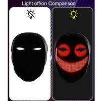 Máscara Brillante DIY con Control por Aplicación, Pantalla LED a Todo Color, Máscara Luminosa que Cambia de Expresión, Accesorios para Halloween, Festivales y Fiestas