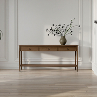 Table console en bois de chêne massif de luxe française avec 3 tiroirs, couleur personnalisée, design antique pour la maison ou le salon