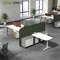 Poste de travail modulaire réglable en hauteur, bureau assis-debout avec assemblage facile, capacité 5 personnes, design moderne