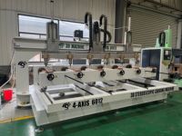 Routeur CNC rotatif 4 axes, machine de sculpture sur bois multi-têtes, gravure 3D cylindrique, machine de traitement artisanal pour statues de Bouddha