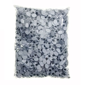 Kendinden yapışkanlı beyaz ve siyah Wiggle plastik hayvan gözler Diy çevre dostu PET malzeme zanaat goodiy gözler için DIY aksesuarları - Product Image 6
