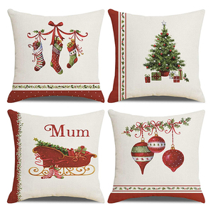 Housse de coussin personnalisée en coton et lin imperméable avec motif de chaussettes de Noël à pois d'animaux 18x18 pouces pour voitures - Product Image 3