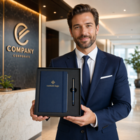 Ensemble cadeau de carnet en cuir premium à spirale A5 avec logo personnalisé, magnétique, pour les affaires, les entreprises, la promotion