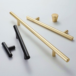 Yb Aluminum Alloy Cabinet Handle Bar Gold Black Minimalist Design For <b>Wardrobe</b> Shoe Cabinet Door Hardware - Product Image 2