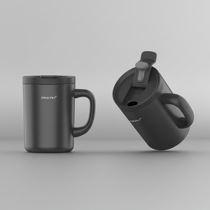 Tasse de bureau personnalisée PINKAH 350ML/12oz, en acier inoxydable, isotherme, anti-fuite, pour thé et café, avec poignée, à emporter - Product Image 1