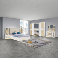 Très Brillant Luxe Blanc Oem Vente en Gros Royal Luxe Double King Size Lit Principal Maison Moderne Ensemble de Meubles pour Chambre à Coucher Complète