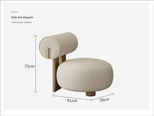 Poltrona Hippo Moderna in Stile Crema con Telaio in Legno Ecologico e Imbottitura in Lana d'Agnello - Arredamento di Lusso per Camera da Letto - Product Image 6