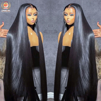 Wig Rambut Asli Manusia HD 13X6 Transparan Bone Straight Densitas 200% Grosir, Wig Rambut Asli Manusia Lace Frontal 13X4 Ukuran 30 34 Inch