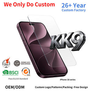 Protection d'écran en verre trempé KK9 sur mesure de qualité supérieure pour iPhone 18 Pro Max, film anti-rayures 2.5D, couverture intégrale sans bord blanc - Product Image 1