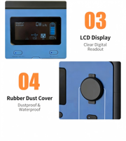 Station d'alimentation portable MK 600W bleue 384Wh à onde sinusoïdale pure avec batterie au lithium-fer et option MPPT pour la sauvegarde d'urgence à domicile