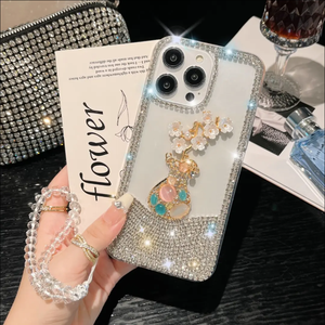 เคสมือถือแจกันพลอยเทียมหรูหราพร้อมสายคล้องลูกปัดคริสตัลเคสโทรศัพท์สำหรับ <span class=keywords><strong>iPhone</strong></span> 15 14 Samsung S24 <span class=keywords><strong>S23</strong></span> A34 A54 - Product Image 2