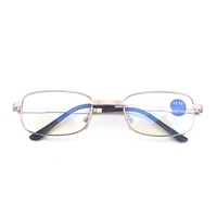 Nouvelles Lunettes Presbyopes Unisexe à Double Éclairage avec Protection Anti-Lumière Bleue, Pliables et Portables, Boîte Incluse, Couleurs Or/Noir, Design Carré