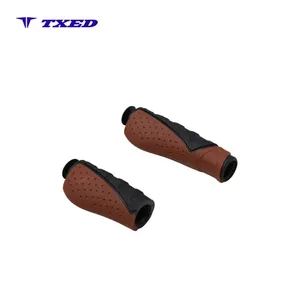 Poignées de guidon ergonomiques antidérapantes noires en TPR asymétriques 130 mm/92 mm à double extrémité, diamètre intérieur 22,2 mm - Product Image 2