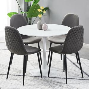 Mesa de comedor redonda, mueble pequeño y mediano de cocina, color blanco - Product Image 5