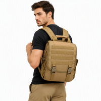 Sac à bandoulière unisexe camouflage AYPPRO robuste pour ordinateur portable 14 pouces, sac à dos étanche pour tablette en Oxford 24L avec fermeture éclair et sangle d'épaule arquée