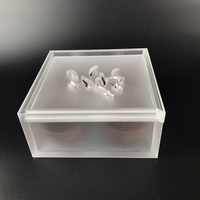 Boîte de conteneur de stockage acrylique personnalisée exquise avec produit de présentoirs à couvercle coulissant