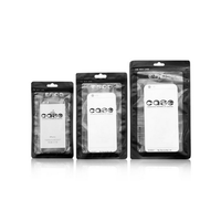 Emballage noir mat, design de vente au détail, étui pour téléphone portable, accessoires, sac d'emballage en plastique transparent personnalisé avec fermeture éclair