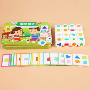 Juego de dados con forma para niños, juguetes Montessori, tarjetas geométricas a juego, pensamiento cerebral, juguetes de aprendizaje interactivos para padres e hijos - Product Image 5