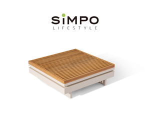 SIMPOLIFESTYLE Mobilier d'extérieur haut de gamme ELEMENT Chaise longue Jardin Terrasse Hôtel Resort Aluminium Teck Tissu Ensemble de canapé d'angle - Product Image 5