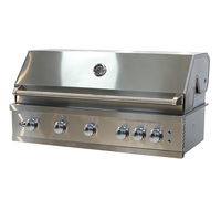 Barbecue à gaz CE moderne haut de gamme encastrable en acier inoxydable 304 pour extérieur, cuisine domestique, cour, jardin, GPL/GN, 5 brûleurs avec brûleur arrière