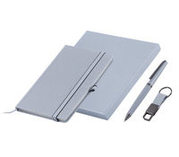 Ensemble cadeau de carnet de notes en cuir A5 personnalisé, couverture rigide, PP/PVC, logo personnalisé, stylo, reliure cousue, pages à feuilles mobiles, utilisation au bureau/à l'école