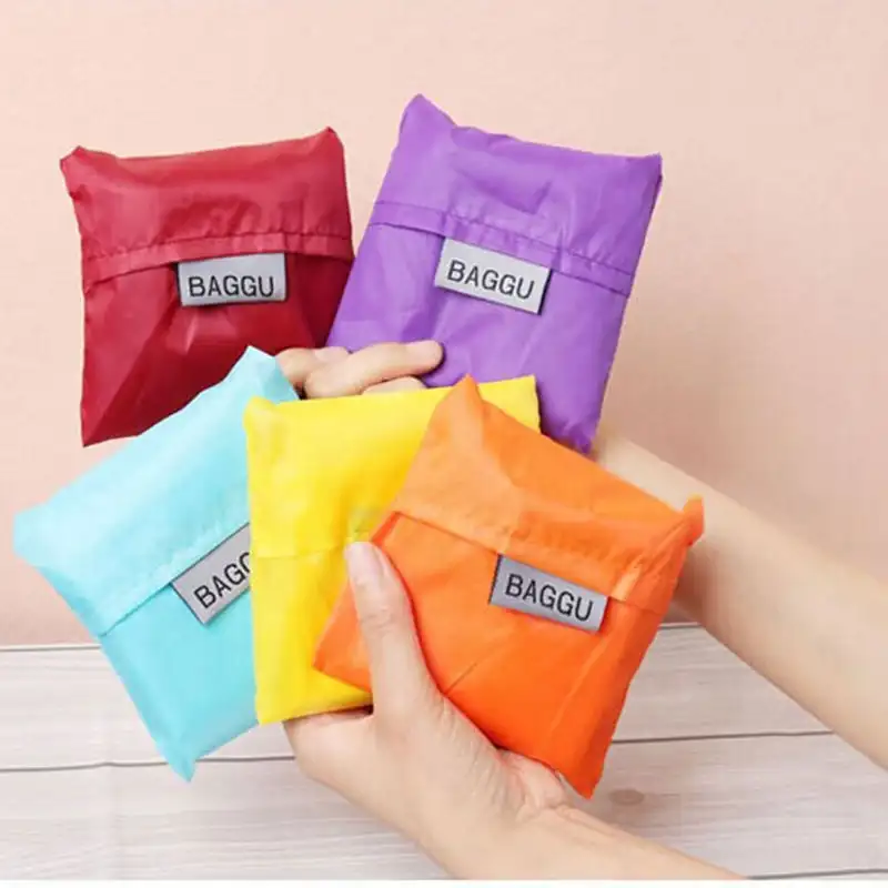 Moda promozionale logo personalizzato stampato riutilizzabile portatile impermeabile pieghevole shopping bag sacchetto di nylon