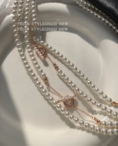 OT Clasp-collar <span class=keywords><strong>de</strong></span> perlas chapado en oro rosa y latón para mujer, joyería personalizada <span class=keywords><strong>de</strong></span> estilo <span class=keywords><strong>joven</strong></span> a <span class=keywords><strong>la</strong></span> moda - Product Image 4