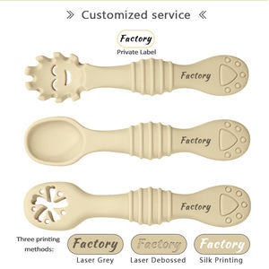 Set <span class=keywords><strong>de</strong></span> Alimentación para Bebés, Kit <span class=keywords><strong>de</strong></span> Cuchara y Tenedor para Niños Pequeños, Libre <span class=keywords><strong>de</strong></span> BPA, Silicona con Punta Suave, Cuchara <span class=keywords><strong>de</strong></span> <span class=keywords><strong>Aprendizaje</strong></span>, Fácil Agarre, Destete Guiado por el Bebé - Product Image 2