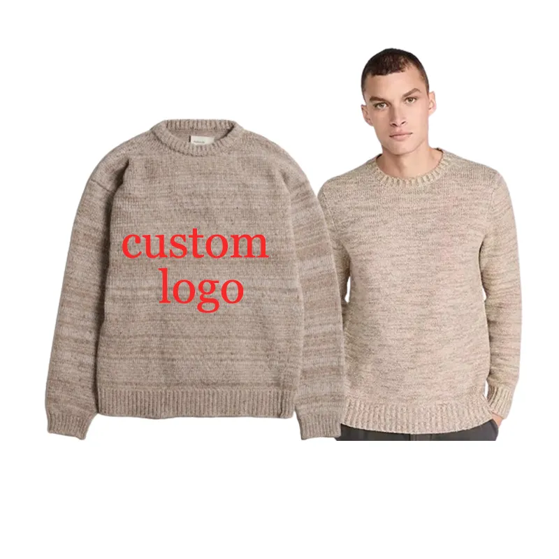 Soiling Hot selling o-neck pullover knitwear Autumn winter jumpers Solid color casual custom knit sweater
