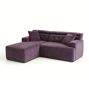 Sofá Seccional Modular de Tres Plazas Factory Square con Cubierta de Terciopelo, Juego de Sofás Modernos de Lujo para Sala de Estar - Product Image 2