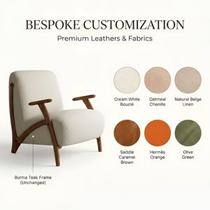 Sillón <span class=keywords><strong>Moderno</strong></span> Ecológico <span class=keywords><strong>Tapizado</strong></span> con Patas de Madera y Respaldo Sólido para Hostelería y Espacios Domésticos - Product Image 5