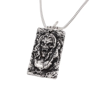 Vintage Schmuck Edelstahl Halloween Skelett Anhänger Punk Herren Schädel Halskette - Product Image 4