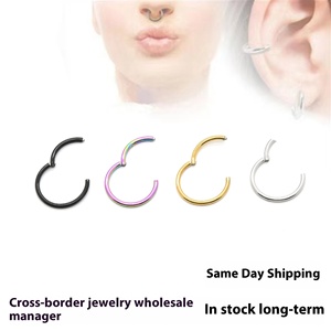 European American Seamless Ring Multi-Purpose Trendy Earrings Stainless Steel Fashion Hoop Earings <strong>Wholesale</strong> Cross-Border <strong>Supply</strong> - Product Image 3