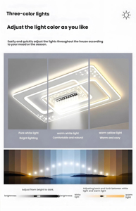 Jylighting <span class=keywords><strong>LED</strong></span> trần ánh sáng vuông siêu mỏng đa Vòng thiết kế <span class=keywords><strong>CE</strong></span> được phê duyệt thay đổi độ sáng văn phòng nhà Đèn trần - Product Image 3