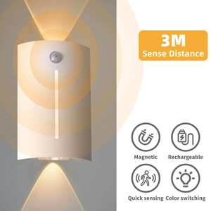 Rechargeable LED Motion <b>Sensor</b> <b>Light</b> 3-Color Dimmable Indoor Lighting for Bedroom <b>Switch</b> Cold White Cabinet Closet WD-PIR42 - Product Image 3