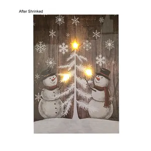Light Up Led Canvas Painting Candles Christmas Moon Ornament Cardinal Christmas Painting On Canvas With Led Lights